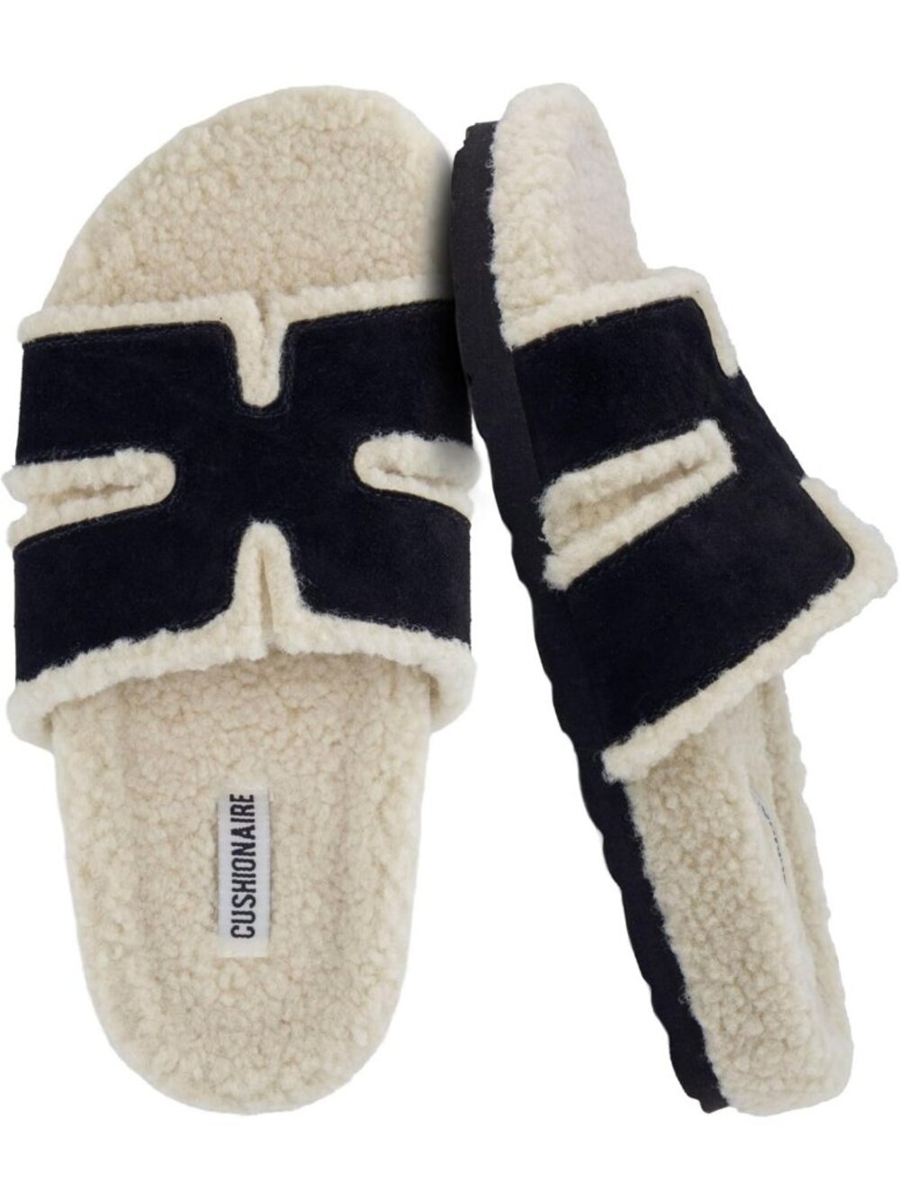 Cozy Faux Shearling Slide Slippers for Women | Memory Foam Comfort | Wide Widths